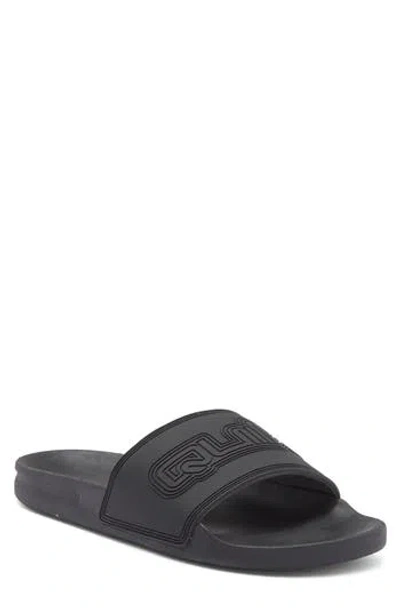Quiksilver Rivi Wordmark Slide Sandal In Black/black