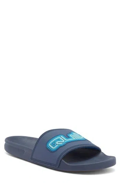 Quiksilver Rivi Wordmark Slide Sandal In Blue