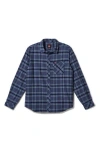Quiksilver Road Trip Plaid Flannel Shirt In Authentic Indigo