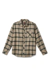 Quiksilver Road Trip Plaid Flannel Shirt In Taupe