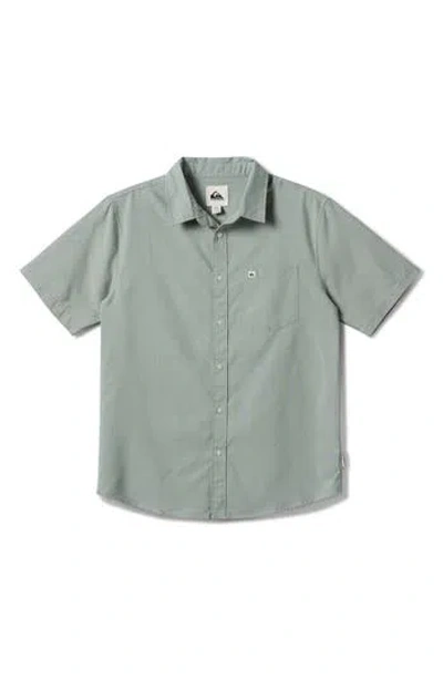 Quiksilver Shoreline Short Sleeve Button-up Shirt In Green
