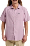 Quiksilver Men's Shoreline Classic Short Sleeve Shirt In Pink
