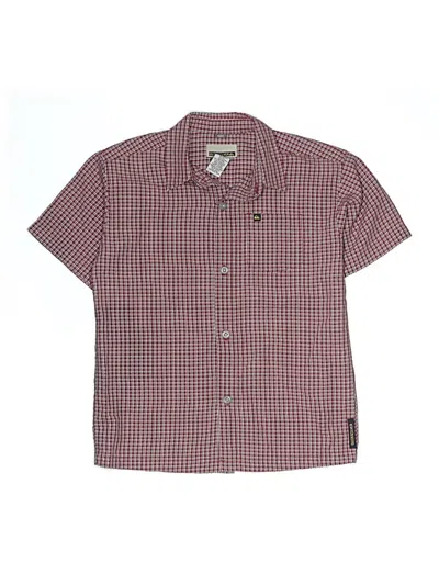 Pre-owned Quiksilver Kids' Short Sleeve Button Down Shirt In Burgundy