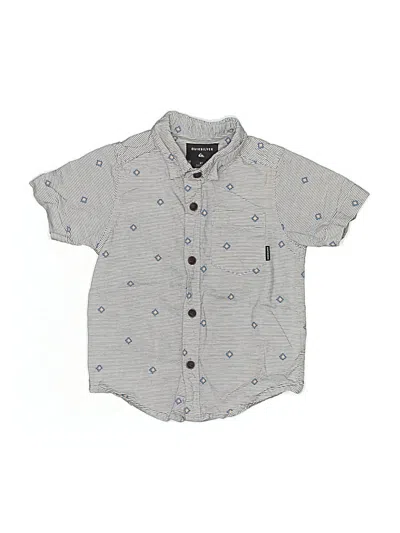 Pre-owned Quiksilver Kids' Short Sleeve Button Down Shirt In Gray