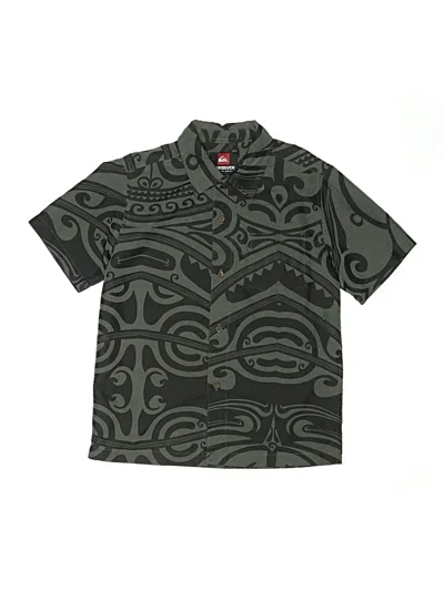 Pre-owned Quiksilver Kids' Short Sleeve Button Down Shirt In Gray
