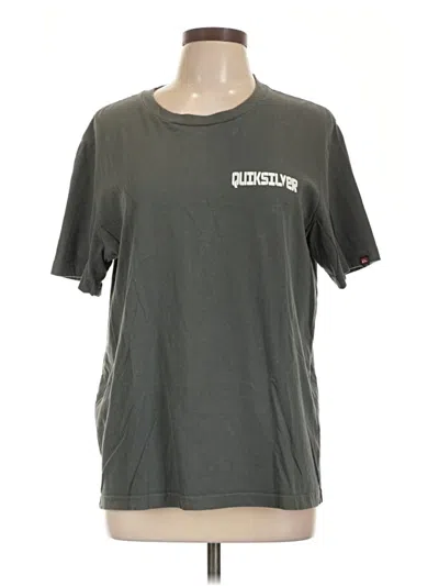 Pre-owned Quiksilver Short Sleeve Top Gray Crew Neck Tops