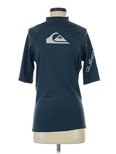 Pre-owned Quiksilver Short Sleeve Turtleneck In Blue