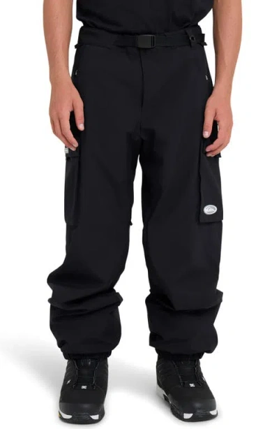 Quiksilver Snow Down Waterproof Cargo Snowboard Pants In Black