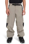 Quiksilver Snow Down Waterproof Cargo Snowboard Pants In Brown