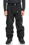 Quiksilver Snow Down Waterproof Cargo Snowboard Pants In True Black