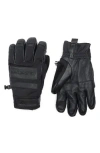Quiksilver Squad Faux Leather Panel Gloves In Black