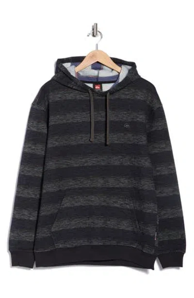Quiksilver Steady Stripe Cotton Blend Hoodie In Black