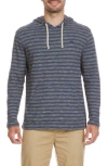 Quiksilver Stripe Slub Hoodie In Blue