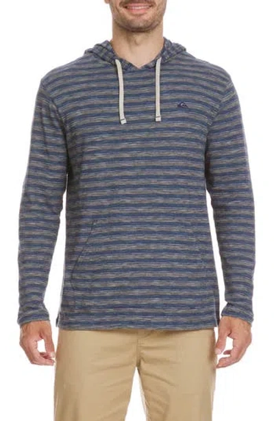Quiksilver Stripe Slub Hoodie In Navy