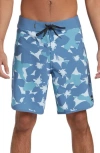 Quiksilver Surfsilk Scallop Board Shorts In Coronet Blue Prnt 4