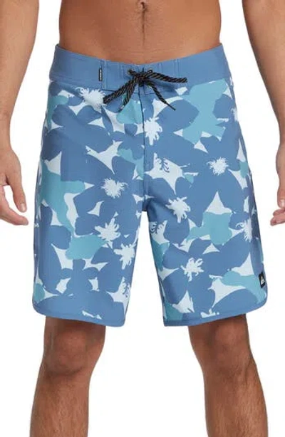 Quiksilver Surfsilk Scallop Board Shorts In Coronet Blue Prnt 4