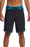 Quiksilver Surfsilk Scallop Board Shorts In Mercury Sherpa Black