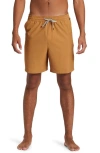 Quiksilver Taxer Amphibian 18 Water Repellent Recycled Polyester Board Shorts In Bone Brown