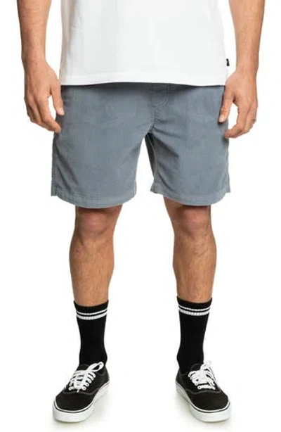 Quiksilver Taxer Corduroy Drawstring Shorts In Blue