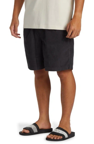 Quiksilver Taxer Corduroy Drawstring Shorts In Tarmac