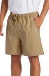 Quiksilver Taxer Stretch Drawstring Shorts In Khaki