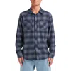 Quiksilver Terrace Ombre Check Stretch Flannel Button-up Shirt In Blue