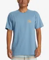 Quiksilver The Original T-shirts Men's Blue Short Sleeve Crew Neck Fts201 In Blue