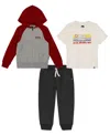 Quiksilver Toddler & Little Boys 4t-7 3-piece T-shirt, Hooded Zip-up Sweatshirt And Joggers Set In Multi