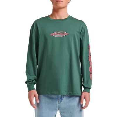 Quiksilver Two Thousand Long Sleeve Cotton Graphic T-shirt In Green