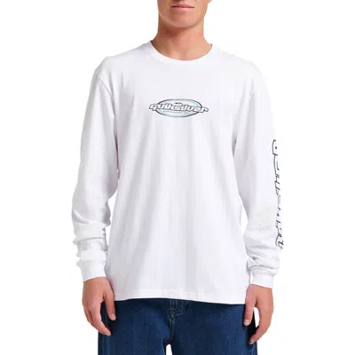 Quiksilver Two Thousand Long Sleeve Cotton Graphic T-shirt In White
