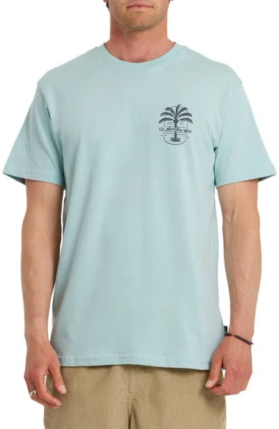 Quiksilver Uno Palm Cotton Graphic T-shirt In Blue