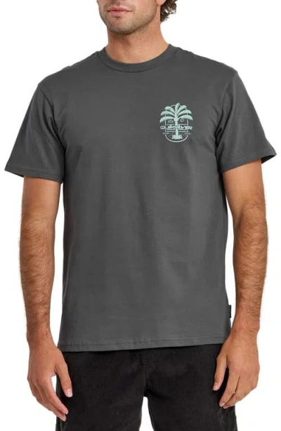 Quiksilver Uno Palm Cotton Graphic T-shirt In Gray