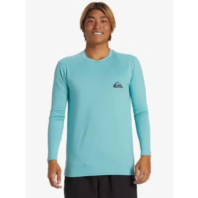 Quiksilver Uv Surf Shirts Men's Blue Large Everyday Long Sleeve Swimwear Jdm172