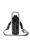 Quiksilver Ventura Double Walled Insulated 30oz Stainless Steel Tumbler With Cross Body Strap In Black