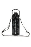 Quiksilver Ventura Double Walled Insulated 30oz Stainless Steel Tumbler With Cross Body Strap In Black