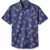 Quiksilver Wailua Classic Fit Floral Short Sleeve Button-up Shirt In Blue
