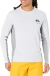 Quiksilver Waterman Bamboo Check Long Sleeve Surf Tee In White In White