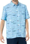 Quiksilver Waterman Drag Week Short Sleeve Shirt In Dusk Blue (bhc6) In Blue
