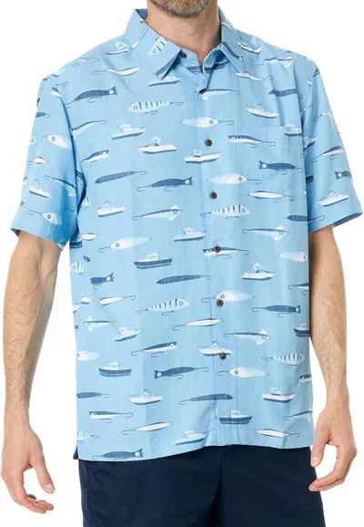 Quiksilver Waterman Drag Week Short Sleeve Shirt In Dusk Blue (bhc6)