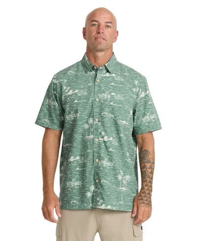 Quiksilver Waterman Men's Azure Collared Shirt In Green