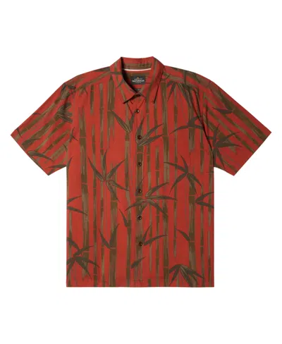 Quiksilver Waterman Men's Bamboo Cove Short Sleeve Shirt In Tandori Spice Pineapple Bay