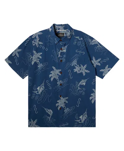 Quiksilver Waterman Men's Bimini Twist Short Sleeve Shirt In Ensign Blue Bimini Twist