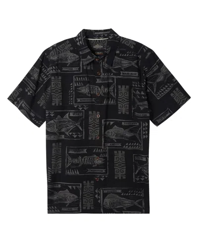 Quiksilver Waterman Men's Block Fish Woven Shirt In Black