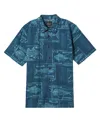 Quiksilver Waterman Men's Block Fish Woven Shirt In Indigo Stripe