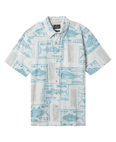 Quiksilver Waterman Men's Block Fish Woven Shirt In White