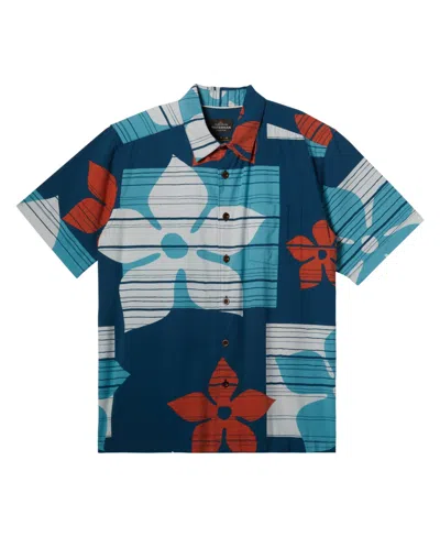 Quiksilver Waterman Men's Block Head Short Sleeve Shirt In Majolica Blue Out Of Office