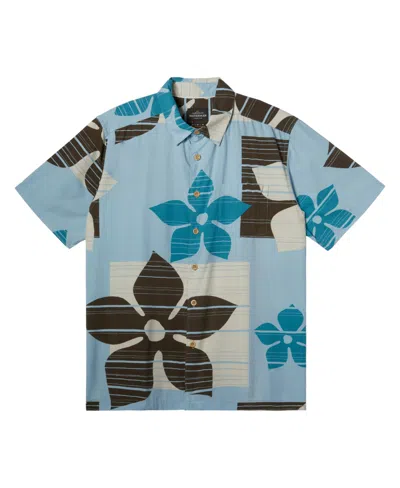 Quiksilver Waterman Men's Block Head Short Sleeve Shirt In Sterling Blue Full House