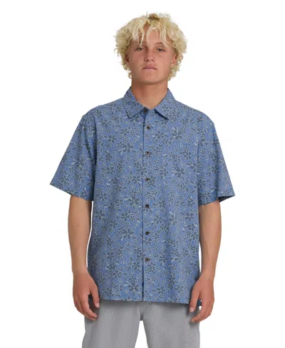 Quiksilver Waterman Men's Flower Field Short-sleeve Shirt In Blue