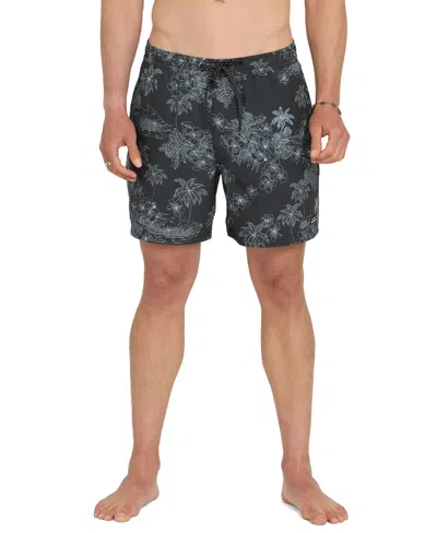 Quiksilver Waterman Men's Mix Pack Floral Swim Trunks In Black