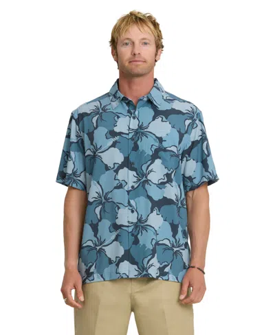 Quiksilver Waterman Men's Mix Perform Short-sleeve Shirt In Blue Nights